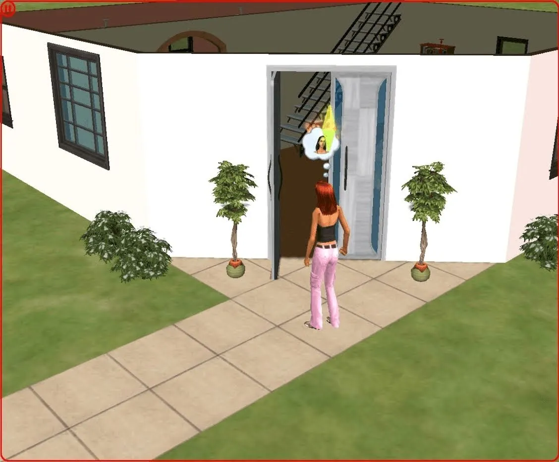 Nina Hating the Potted Shrub