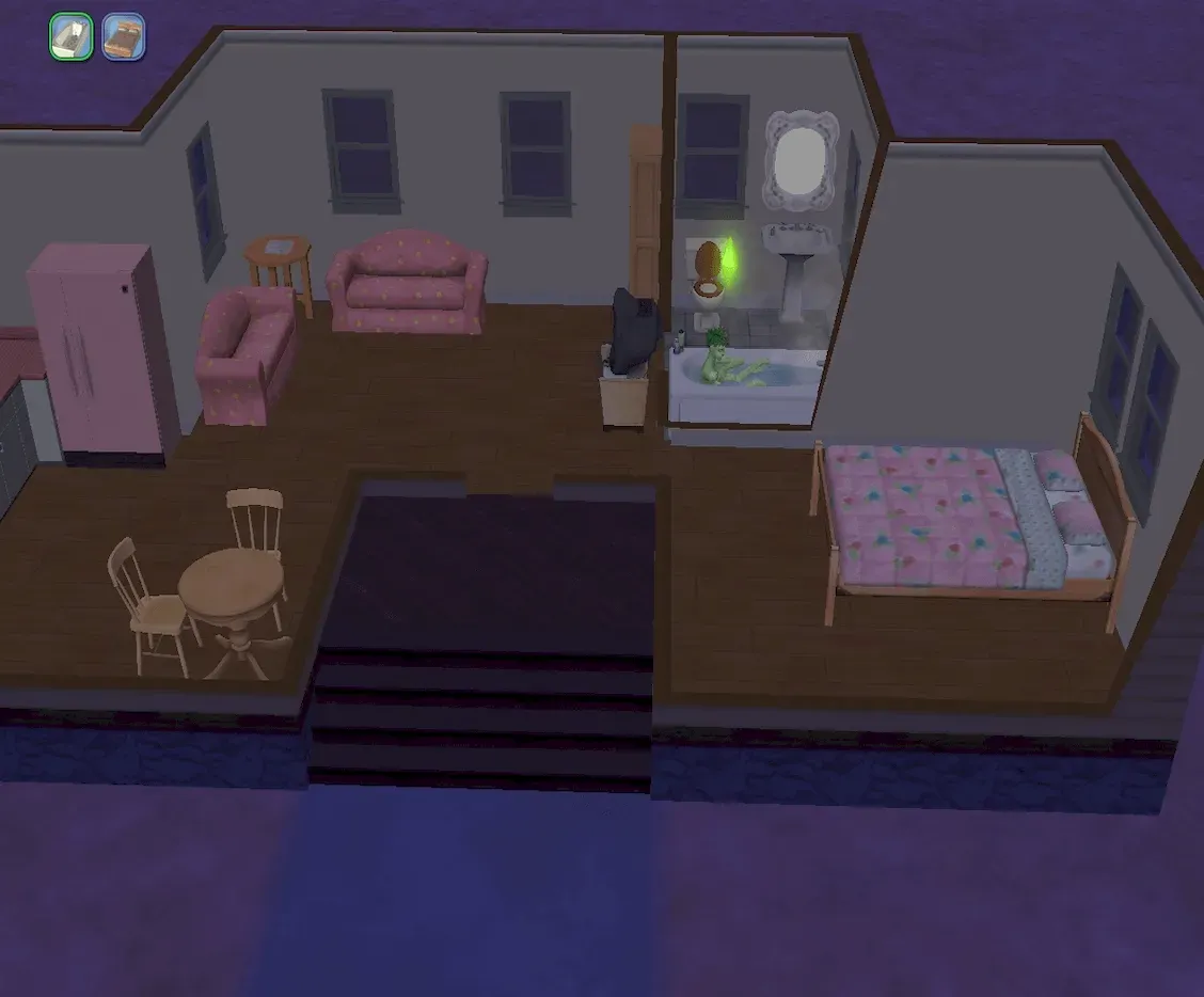 Marigold taking a bath at midnight