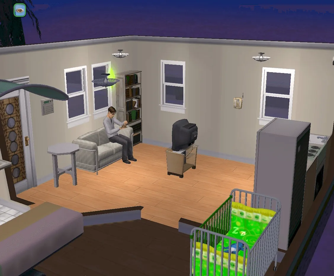 Eliott eating in the lounge