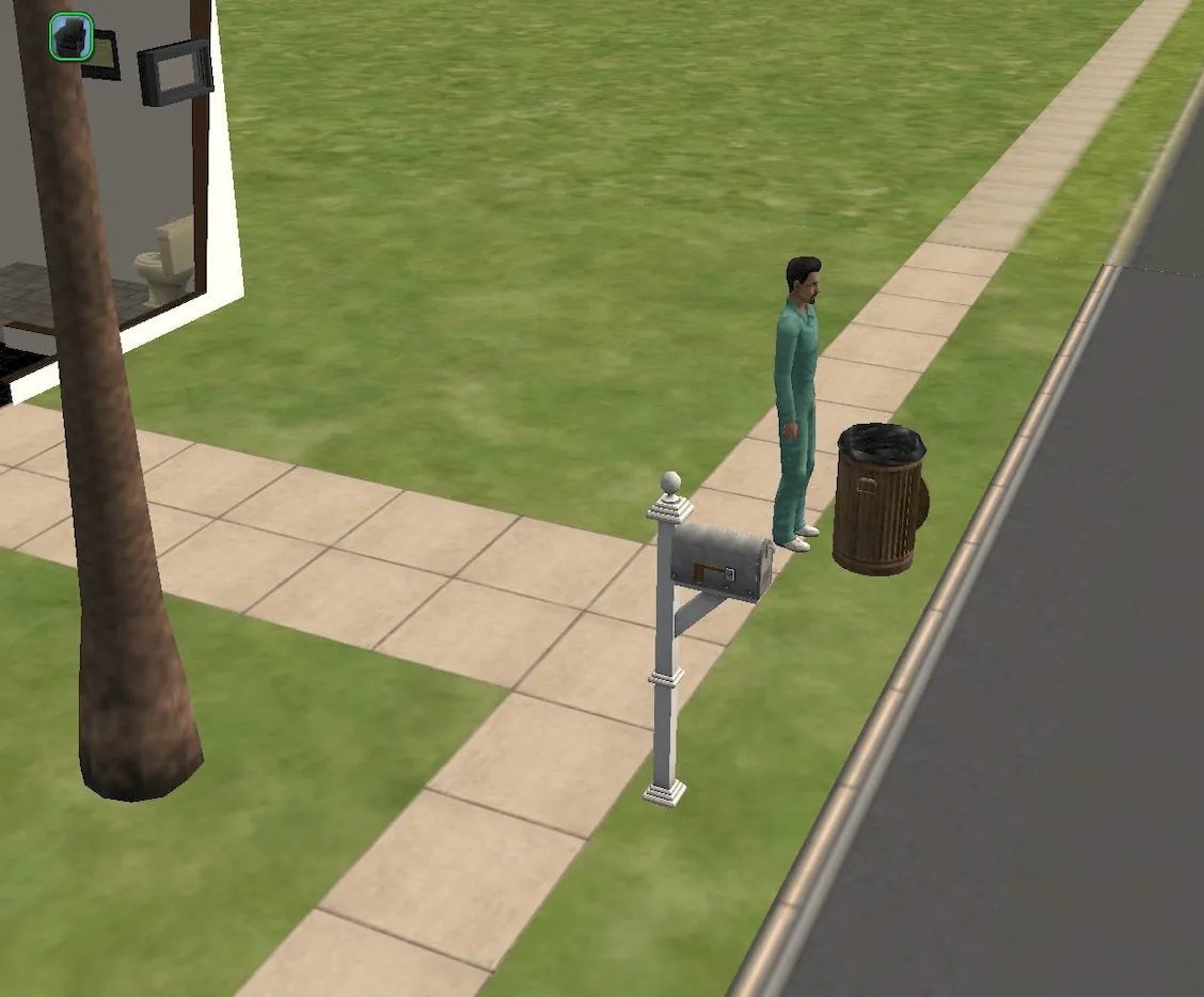 Don kicking over the trashcan