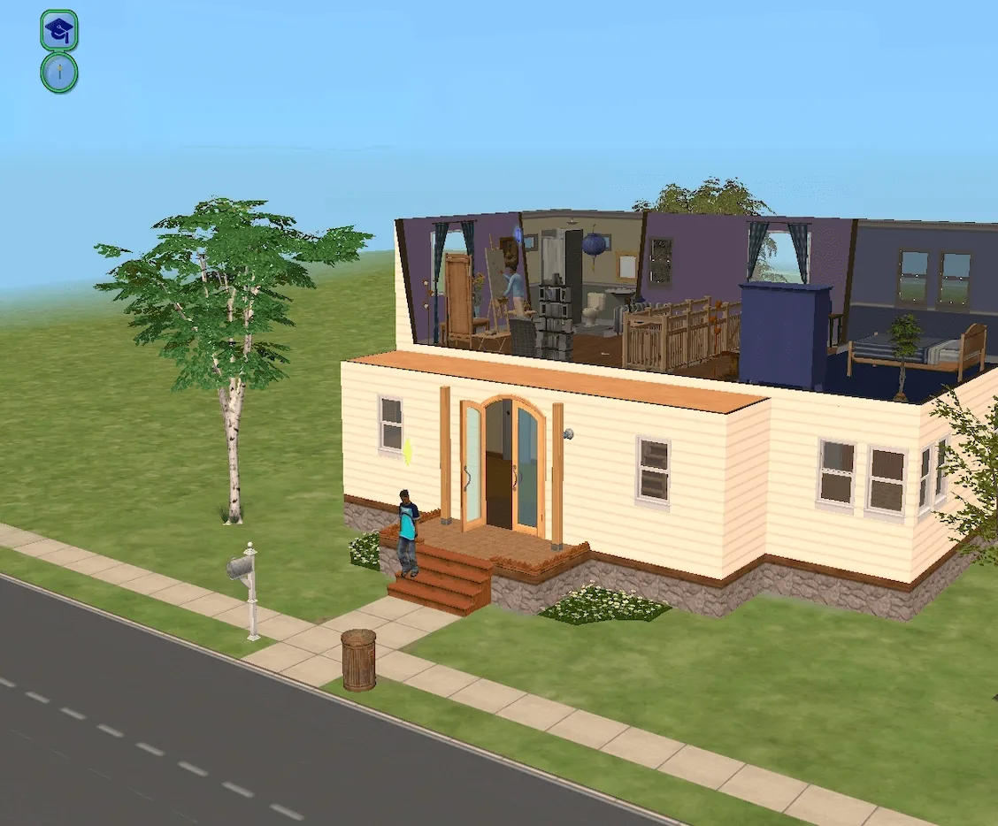 Darren painting a portrait of Dirk